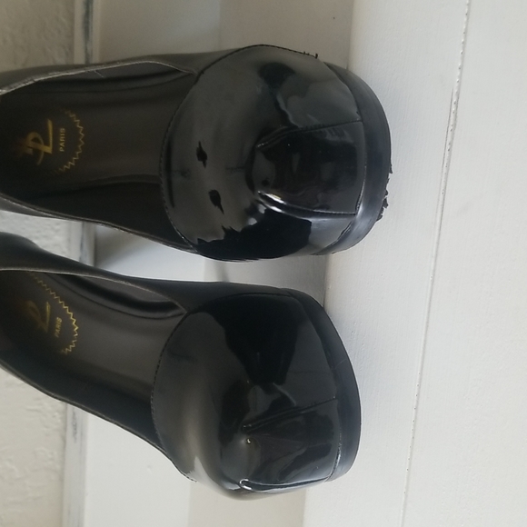 YVES SAINT LAURENT TRIBTOO CAP TOE PLATFORM PUMP BLACK LEATHER & PATENT - Picture 7 of 16